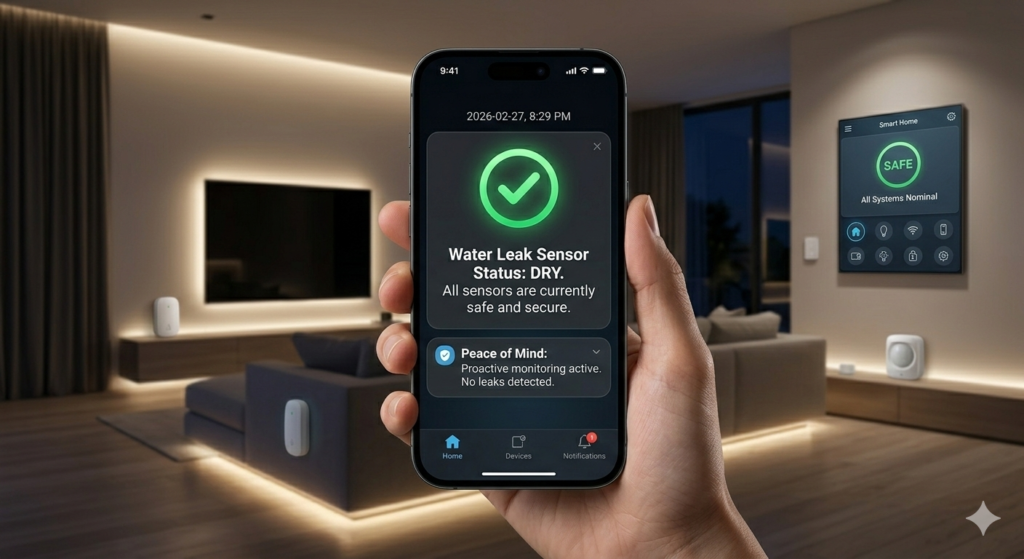 Split-screen comparison of a stressful dark room with noisy alarm vs a peaceful sun-drenched bedroom with automated smart curtains for a gentle wake-up.